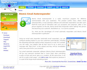 The website www.aresponder.com created for AtomPark Software