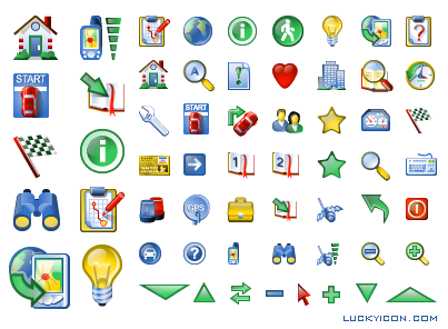 Set of icons for Information Retrieval Navigational System by Informap Technology