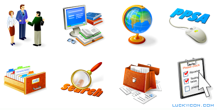 Set of icons for solutionslaw.com website by Solutions Corporate Law Clerk Services Inc.